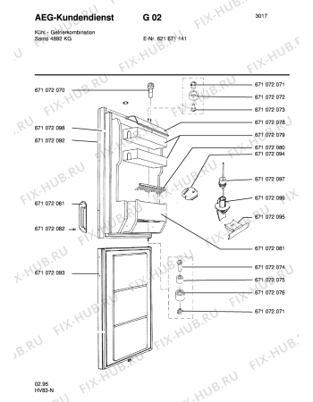 Схема №4 S4892KG с изображением Шарнир для холодильника Aeg 8996710721847